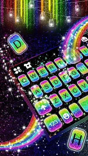 Rainbow Glitter Keyboard Theme Screenshot 0