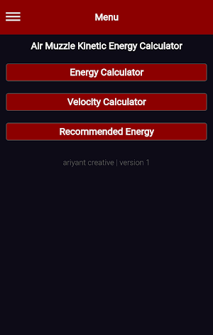 Air Muzzle Kinetic Energy Calculator PRO Screenshot 0