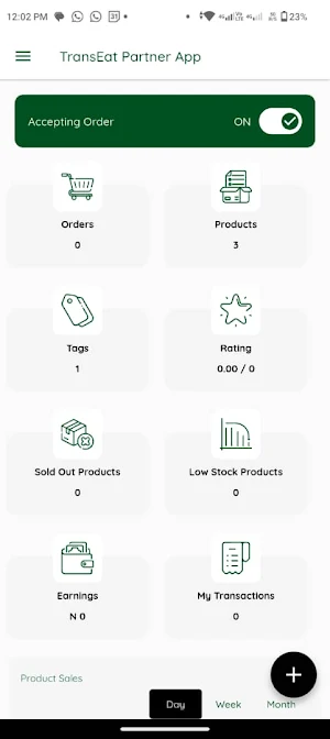 TransEat Partner App Screenshot 0