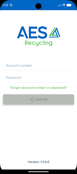 AES Recycling Customer App Screenshot 1