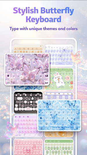 Butterfly Theme: Pink Keyboard Screenshot 2