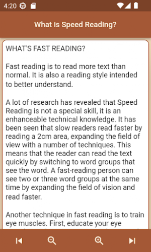 Speed Reading Exercises Pro Screenshot 1