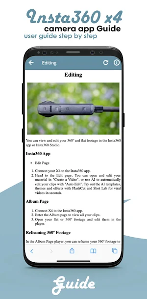 Insta360 x4 camera app Guide Screenshot 1