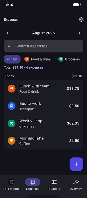 List Budget: Expense Tracker Screenshot 1