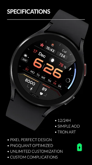 Awf TRON [dark] - watch face Screenshot 1