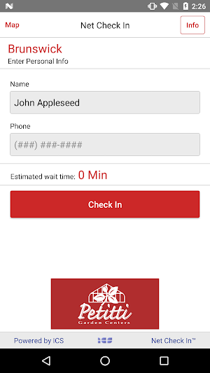 Net Check In - Petitti Garden Centers Screenshot 1