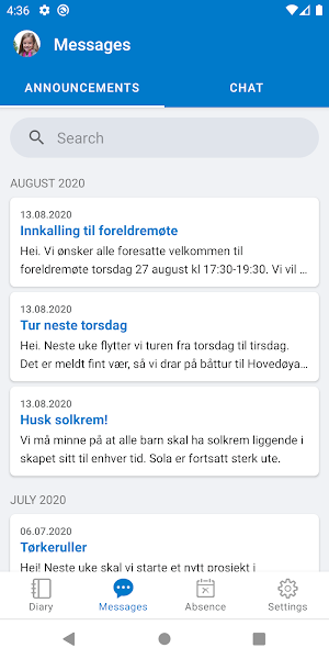 Min Barnehage Foresatt Screenshot 2