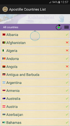 Apostille Countries List Pro Screenshot 0