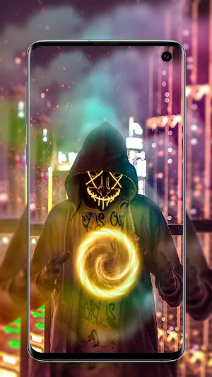 Neon Mask Wallpaper - LED Purge Mask Wallpaper 4k Screenshot 0
