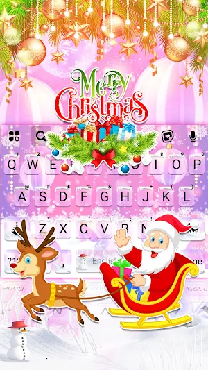 Pink Merry Christmas Keyboard Background Screenshot 1