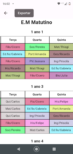 Gerador de Horário Escolar Screenshot 0