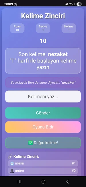 Kelime Zinciri Screenshot 1