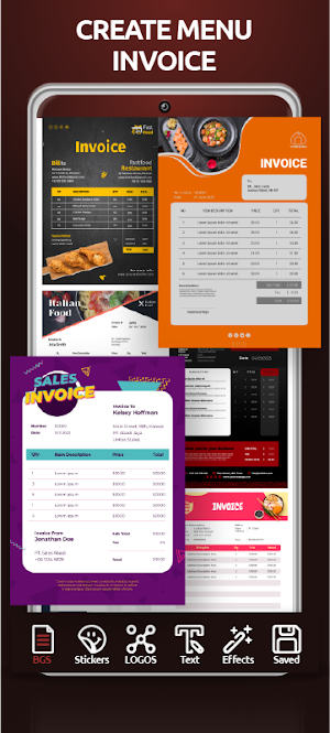 Menu Invoice, Design Templates Screenshot 1