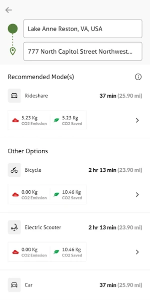 TravelRite: Greener Commutes Screenshot 2