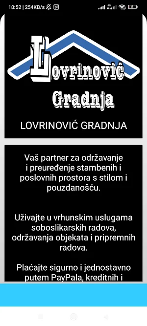 Lovrinovic Gradnja Screenshot 1