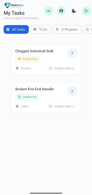 Maintens - maintenance app Screenshot 1