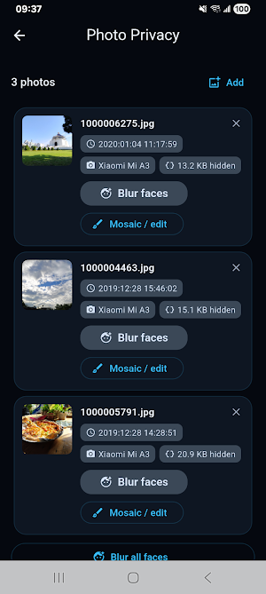 AI Photo Privacy: Blur & EXIF Screenshot 2