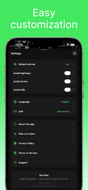 EcoNav: Battery Saving Maps Screenshot 3
