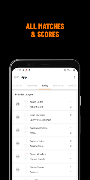 GPL App (Ghana Premier League) Fixtures, Scores Screenshot 0