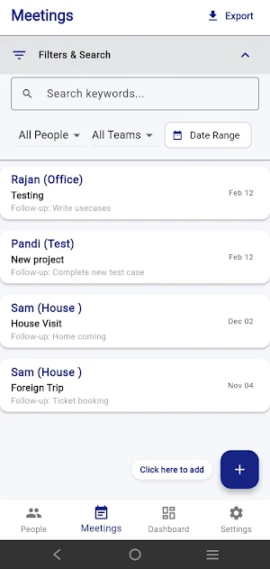 One On One Tracker Screenshot 1