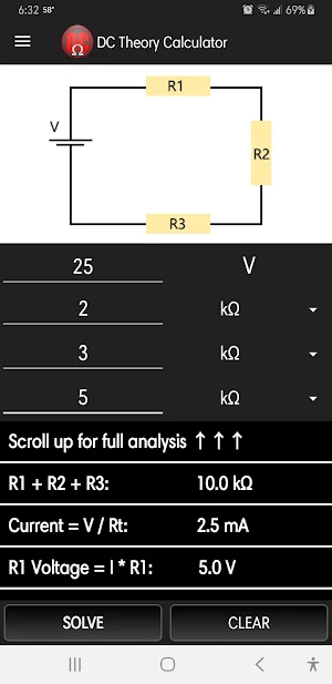 DC Theory Calculator Screenshot 1