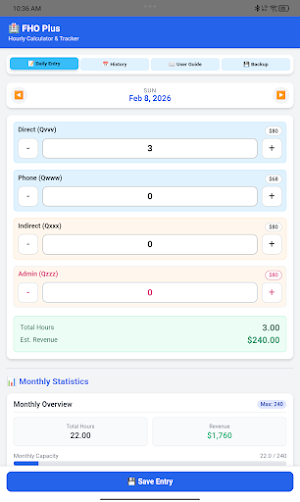 FHO Plus Hourly Calculator Screenshot 0