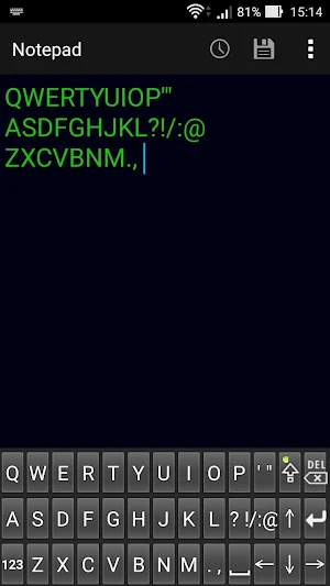 Space saving QWERTY keyboard Screenshot 1