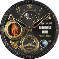 BFF8-Gold Analog Pattern Heart