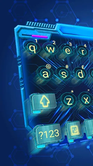 Blue Tech 3d Keyboard Theme Screenshot 0