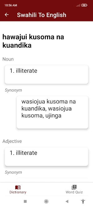 Swahili to English Dictionary Screenshot 3