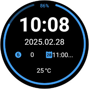 Minimal Cyan watch face Screenshot 1