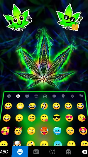 Neon Weed Illusion Keyboard Background Screenshot 2