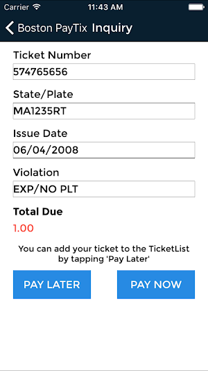 Boston PayTix Screenshot 1