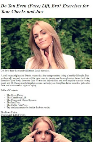 Face Slimming Exercises Tips Screenshot 0
