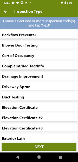 Douglas CTY Inspection Request Screenshot 2