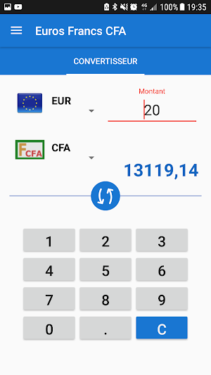 CFA Francs to Euros converter Screenshot 0