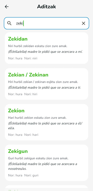 Aditzak: Basque verbs Screenshot 2