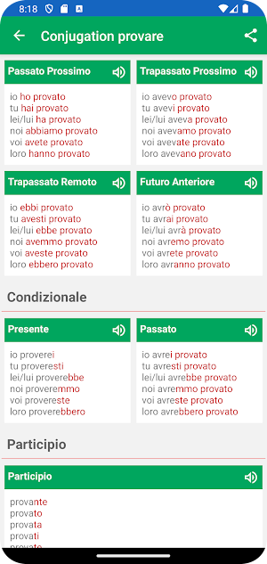 Italian Verb Conjugation Screenshot 3