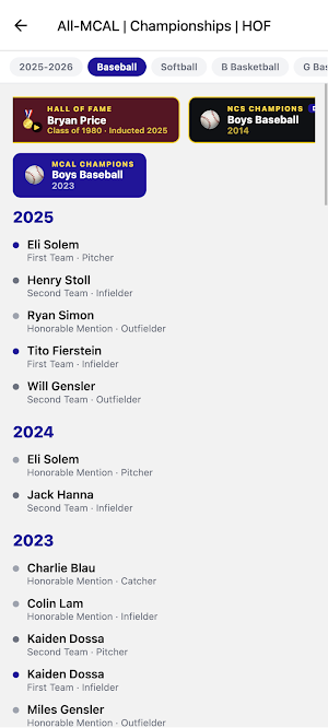 Tam Sports App Screenshot 2