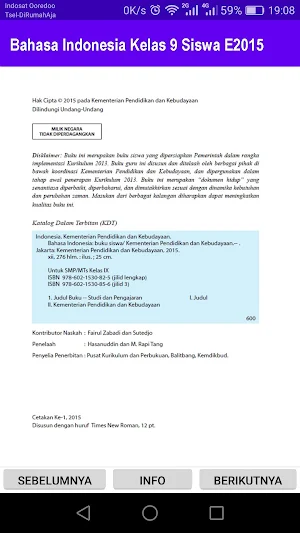 Bahasa Indonesia Kelas 9 Siswa E2015 Screenshot 1