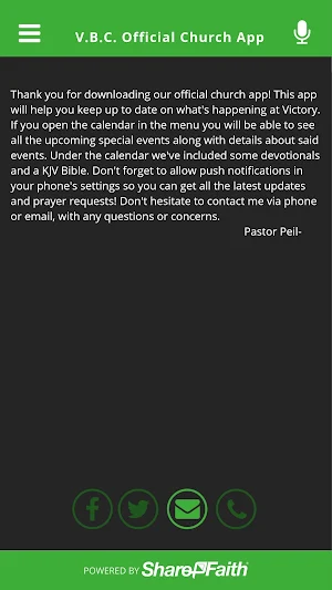 V.B.C. Official Church App Screenshot 2
