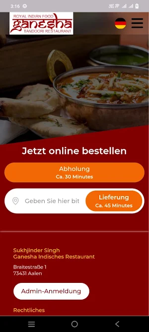 Ganesha Ristorante Screenshot 0