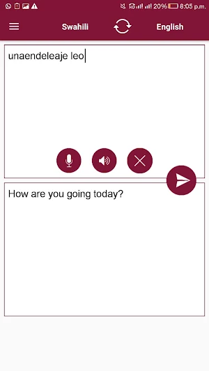 Swahili - English Translator Screenshot 1