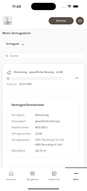 Meine AWG "Rennsteig" eG Screenshot 2