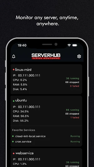 ServerHub: Server Monitor SSH Screenshot 2