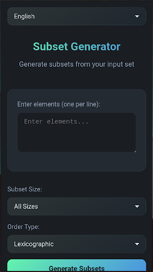 Subset Generator Screenshot 2