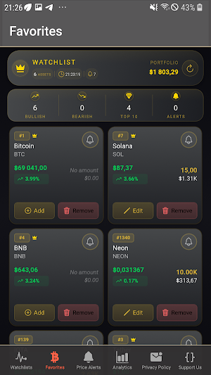 Crypto-Tracker Screenshot 1