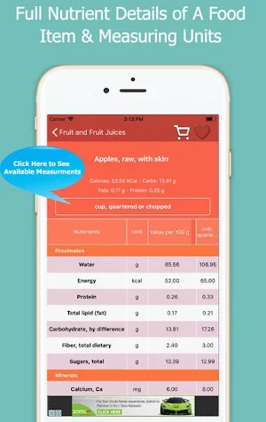 Calories In Foods Screenshot 2
