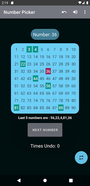 Housie Number Picker Screenshot 2