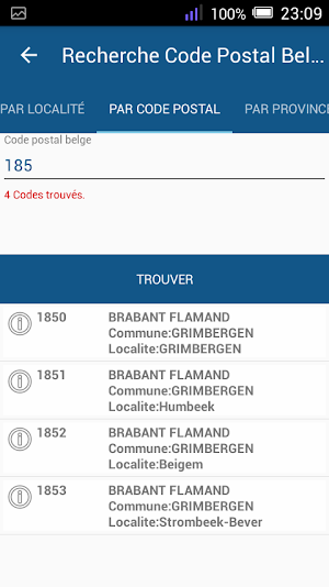 Code Postal Belge Screenshot 3